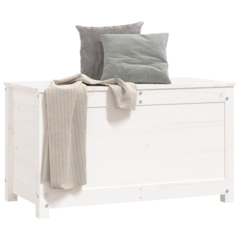 SKRZYNIA DO PRZECHOWYWANIA BIAŁA 80X40X45,5CM LITA SOSNA