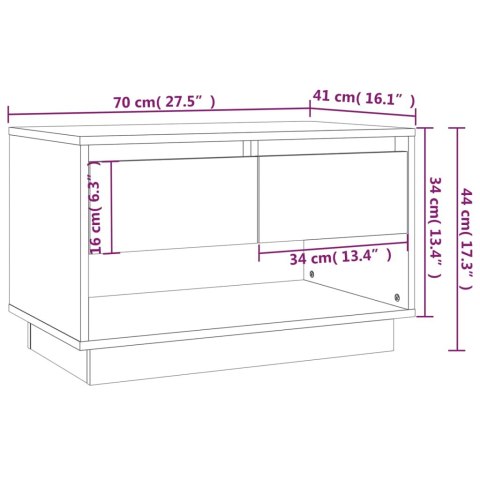SZAFKA POD TV PRZYDYMIONY DĄB 70X41X44CM