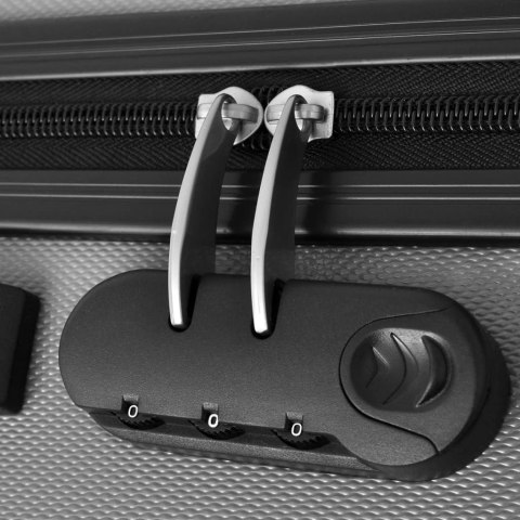 3 WALIZKI PODRÓŻNE Z TWARDĄ OBUDOWĄ NA KÓŁKACH SREBRNE