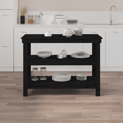 STOLIK ROBOCZY CZARNY 110,5X50X80CM DREWNO SOSNOWE