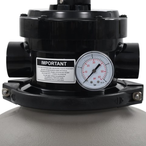 PIASKOWY FILTR BASENOWY Z ZAWOREM 4 DROŻNYM SZARY 350MM