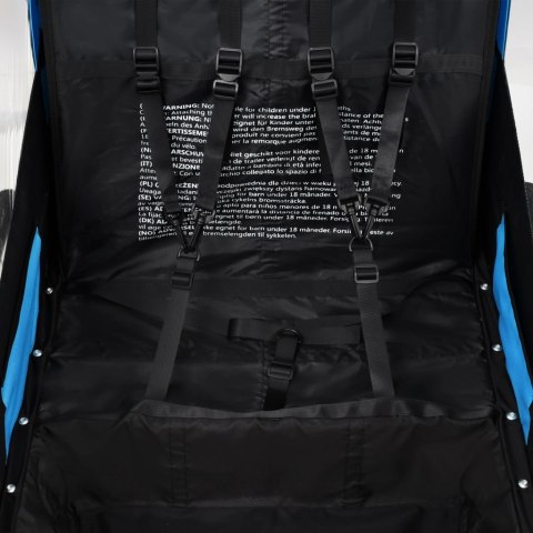 ROWEROWA PRZYCZEPKA DLA DZIECI/WÓZEK 2-W-1 NIEBIESKO-SZARY