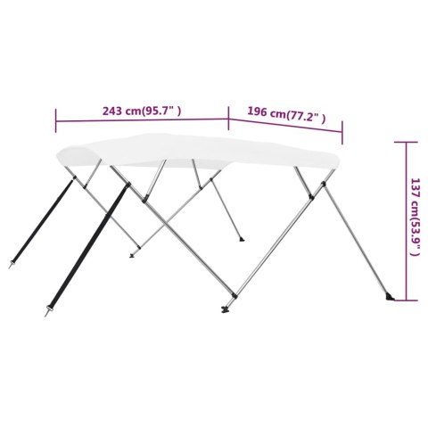 BIMINI DASZEK DO ŁODZI 4 PAŁĄKI BIAŁY 243X196X137CM