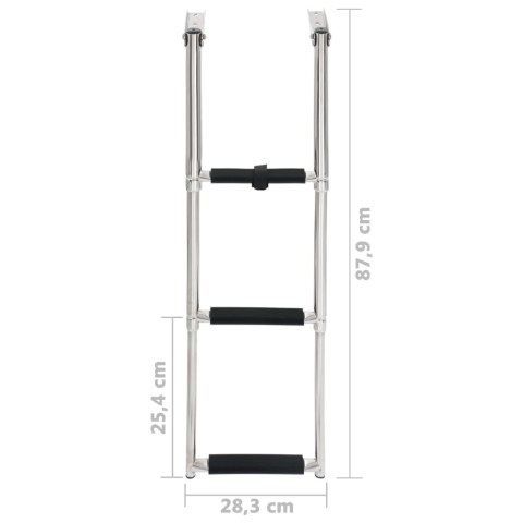 DRABINKA POKŁADOWA Z 3 STOPNIAMI SKŁADANA STAL NIERDZEWNA