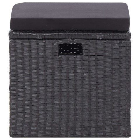 6-CZ. ZESTAW WYPOCZYNKOWY DO OGRODU PODUSZKI CZARNY RATTAN PE