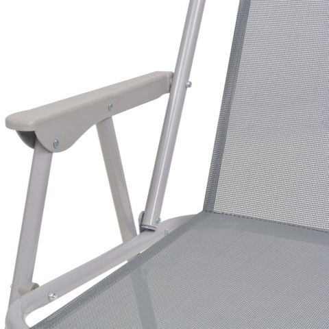 8-CZ. ZESTAW MEBLI OGRODOWYCH STAL I TEXTILENE SZARY