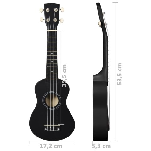UKULELE SOPRANOWE Z POKROWCEM DLA DZIECI CZARNE 21"