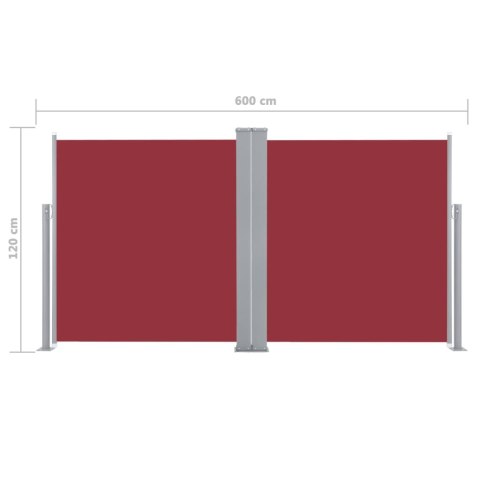 ZWIJANA MARKIZA BOCZNA CZERWONA 120X600CM