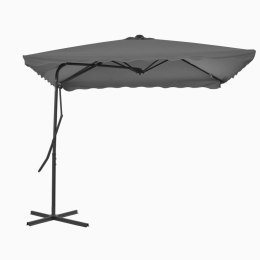 PARASOL OGRODOWY NA SŁUPKU STALOWYM 250X250CM ANTRACYTOWY