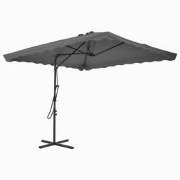 PARASOL OGRODOWY NA SŁUPKU STALOWYM 250X250CM ANTRACYTOWY