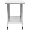 KUCHENNY STÓŁ ROBOCZY NA KÓŁKACH 100X60X85CM STAL NIERDZEWNA
