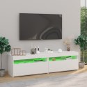 SZAFKI POD TV Z OŚWIETLENIEM LED 2 SZT BIAŁE 75X35X40CM