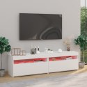 SZAFKI POD TV Z OŚWIETLENIEM LED 2 SZT BIAŁE 75X35X40CM