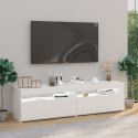 SZAFKI POD TV Z OŚWIETLENIEM LED 2 SZT BIAŁE 75X35X40CM