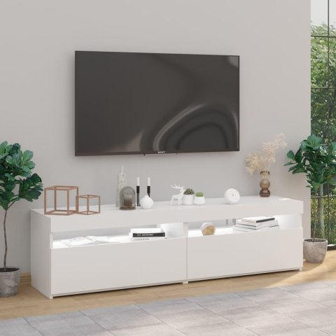 SZAFKI POD TV Z OŚWIETLENIEM LED 2 SZT BIAŁE 75X35X40CM