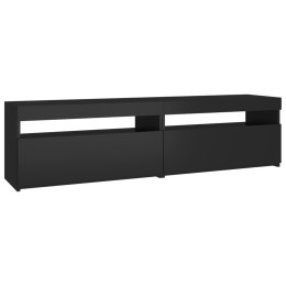 SZAFKI POD TV Z OŚWIETLENIEM LED 2 SZT CZARNE 75X35X40CM