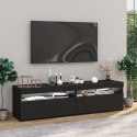 SZAFKI POD TV Z OŚWIETLENIEM LED 2 SZT CZARNE 75X35X40CM