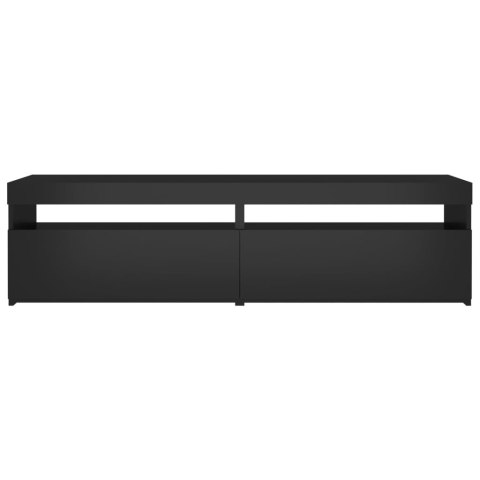 SZAFKI POD TV Z OŚWIETLENIEM LED 2 SZT CZARNE 75X35X40CM