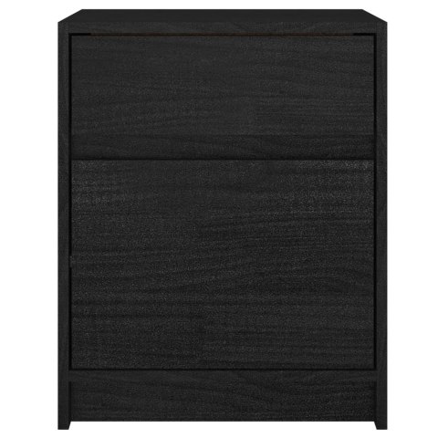 SZAFKI NOCNE 2 SZT. CZARNE 40X31X50CM DREWNO SOSNOWE