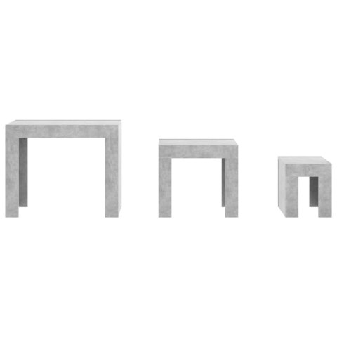 STOLIKI KAWOWE WSUWANE POD SIEBIE 3 SZT. SZARY BETON