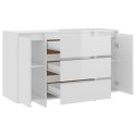 KOMODA Z 3 SZUFLADAMI BIAŁA POŁYSK 120X41X75CM
