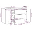 KOMODA Z 3 SZUFLADAMI BIAŁA POŁYSK 120X41X75CM