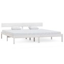 RAMA ŁÓŻKA BIAŁA DREWNO 180X200CM SUPER KING