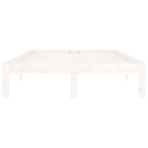 RAMA ŁÓŻKA BIAŁA DREWNO SOSNOWE 120X200CM