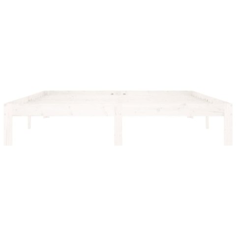 RAMA ŁÓŻKA BIAŁA DREWNO SOSNOWE 160X200CM