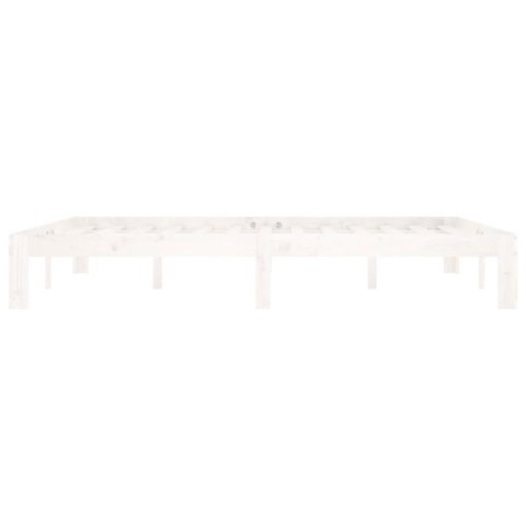 RAMA ŁÓŻKA BIAŁA DREWNO SOSNOWE 160X200CM