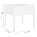 DONICA OGRODOWA BIAŁA 70X70X70CM LITE DREWNO SOSNOWE