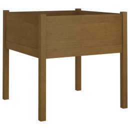 DONICA OGRODOWA MIODOWY BRĄZ 70X70X70CM DREWNO SOSNOWE