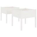 DONICE OGRODOWE 2 SZT. BIAŁE 70X70X70CM DREWNO SOSNOWE