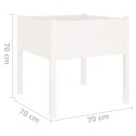 DONICE OGRODOWE 2 SZT. BIAŁE 70X70X70CM DREWNO SOSNOWE