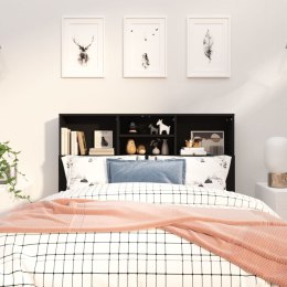 WEZGŁOWIE ŁÓŻKA Z PÓŁKAMI CZARNE 120X19X1035CM