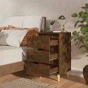 SZAFKA NOCNA PRZYDYMIONY DĄB 40X35X69CM Z DREWNIANYMI NÓŻKAMI