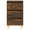 SZAFKA NOCNA PRZYDYMIONY DĄB 40X35X69CM Z DREWNIANYMI NÓŻKAMI