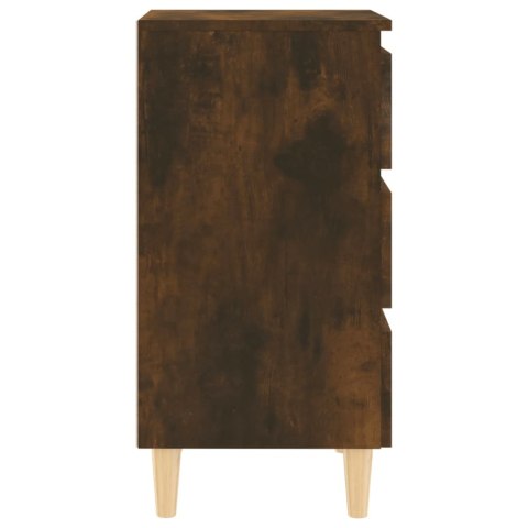 SZAFKA NOCNA PRZYDYMIONY DĄB 40X35X69CM Z DREWNIANYMI NÓŻKAMI