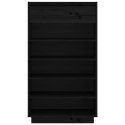 SZAFKA NA BUTY CZARNA 60X34X105CM DREWNO SOSNOWE