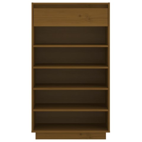 SZAFKA NA BUTY MIODOWY BRĄZ 60X34X105CM DREWNO SOSNOWE