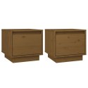 SZAFKI NOCNE 2 SZT. MIODOWY BRĄZ 35X34X32CM DREWNO SOSNOWE