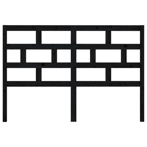 WEZGŁOWIE ŁÓŻKA CZARNE 126X4X100CM DREWNO SOSNOWE