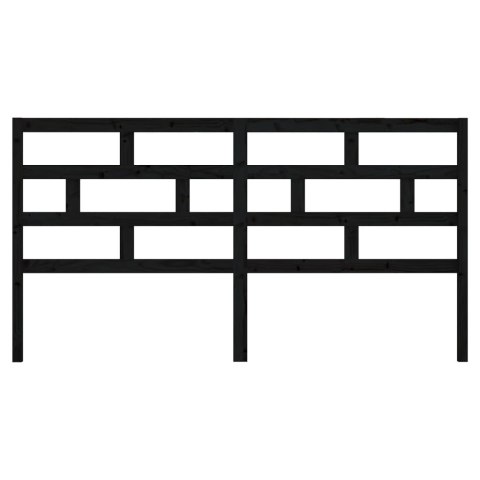 WEZGŁOWIE ŁÓŻKA CZARNE 186X4X100CM DREWNO SOSNOWE