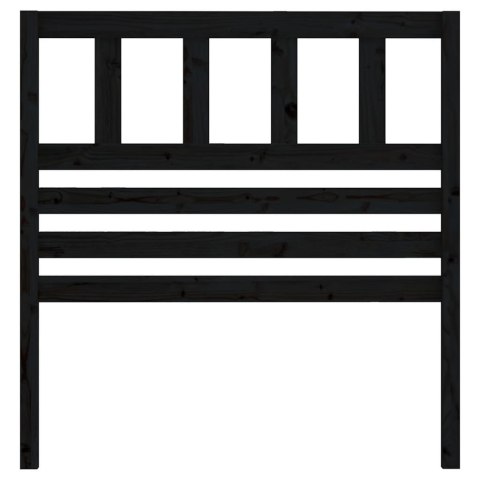 WEZGŁOWIE ŁÓŻKA CZARNE 81X4X100CM DREWNO SOSNOWE