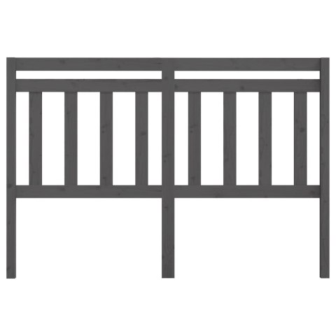 WEZGŁOWIE ŁÓŻKA SZARE 126X4X100CM DREWNO SOSNOWE