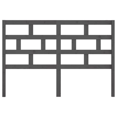 WEZGŁOWIE ŁÓŻKA SZARE 126X4X100CM DREWNO SOSNOWE