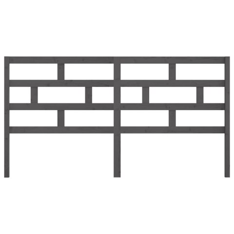 WEZGŁOWIE ŁÓŻKA SZARE 186X4X100CM DREWNO SOSNOWE