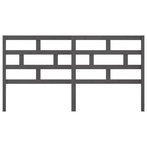 WEZGŁOWIE ŁÓŻKA SZARE 206X4X100CM DREWNO SOSNOWE