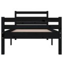 RAMA ŁÓŻKA CZARNA DREWNO 100X200CM