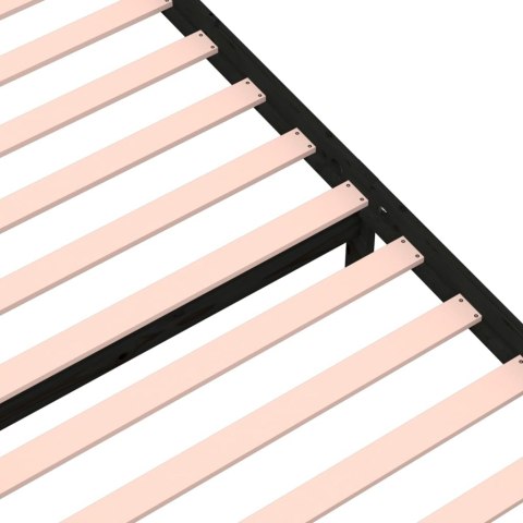 RAMA ŁÓŻKA CZARNA DREWNO 90X190CM POJEDYNCZA